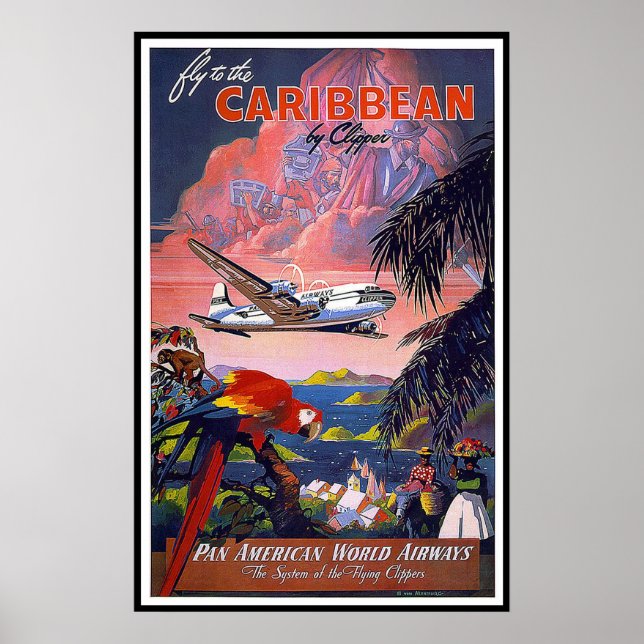 Póster Afiche de época Caribe (Frente)