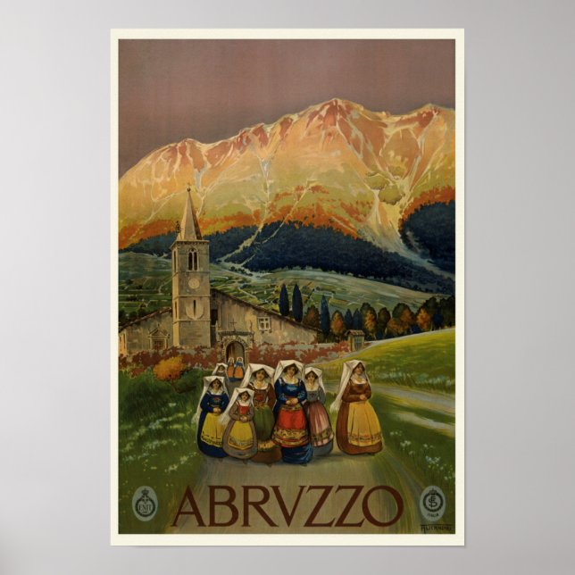 Póster Afiche de época de Abruzzo Italia (Frente)