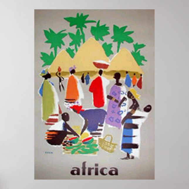 Póster Afiche de época de África Art Deco (Frente)