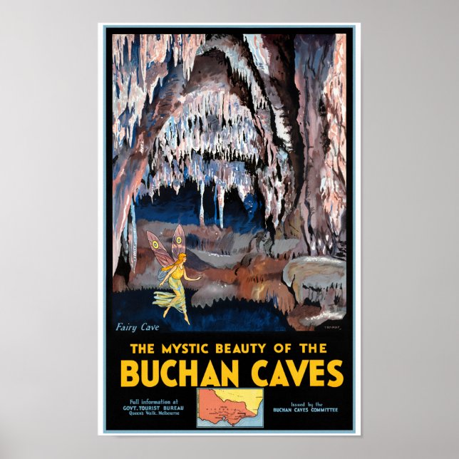 Póster Afiche de época de Buchan Caves Australia (Frente)