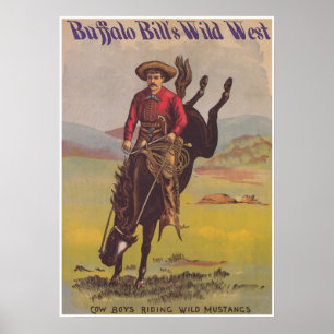 Póster Afiche de época de Buffalo Bill Wild West Show