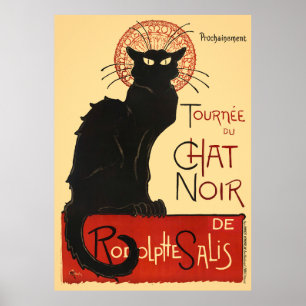Póster Afiche de época de Francia en Tournée du Chat