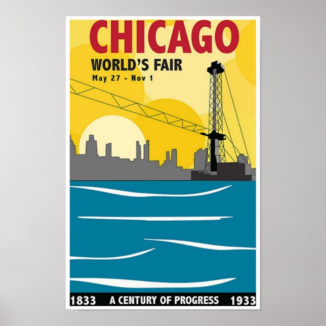 Póster Afiche de época de la Feria Mundial de Chicago de  (Frente)