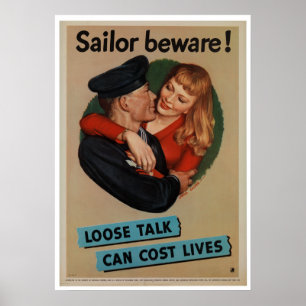 Póster Afiche de época de la Segunda Guerra Mundial