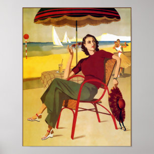 Póster Afiche de época de Laguna Beach