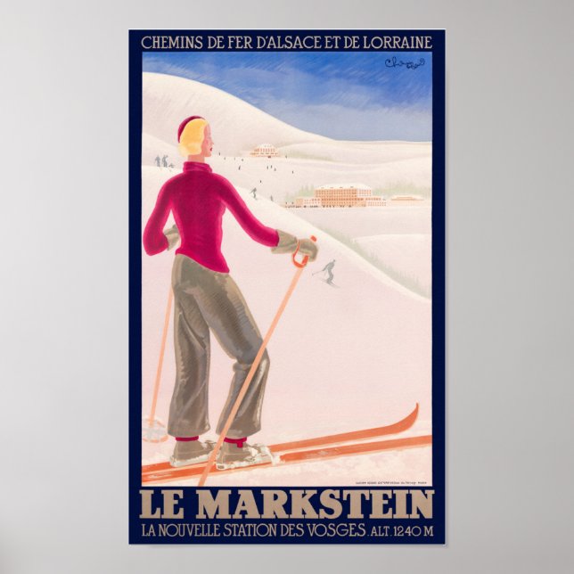 Póster Afiche de época de Le Markstein France 1930 (Frente)