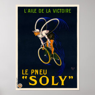 Póster Afiche de época de Le Pneu Soly France 1922