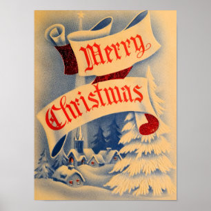 Póster Afiche de época de Navidades de la Iglesia