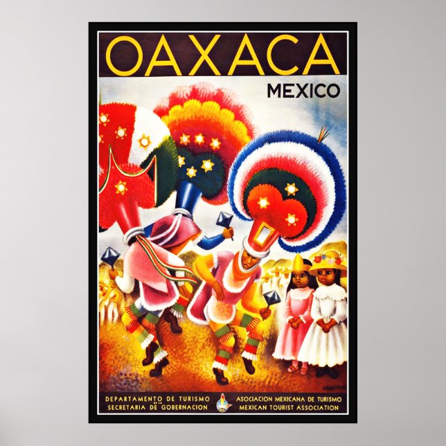 Póster Afiche de época de OAXACA México grande (Frente)