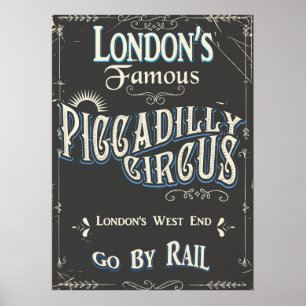 Póster Afiche de época de Piccadilly Circus London