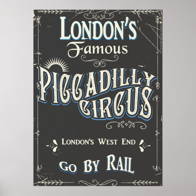 Póster Afiche de época de Piccadilly Circus London (Frente)