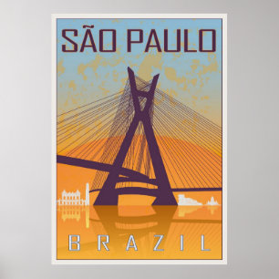 Póster Afiche de época de Sao Paulo