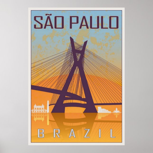 Póster Afiche de época de Sao Paulo (Frente)