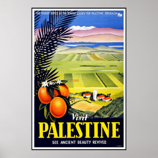 Póster Afiche de época de viaje palestino
