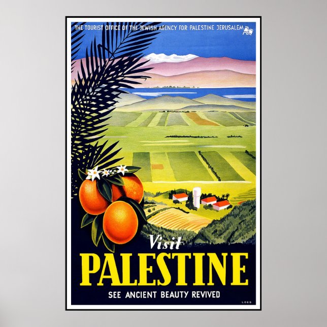 Póster Afiche de época de viaje palestino (Frente)