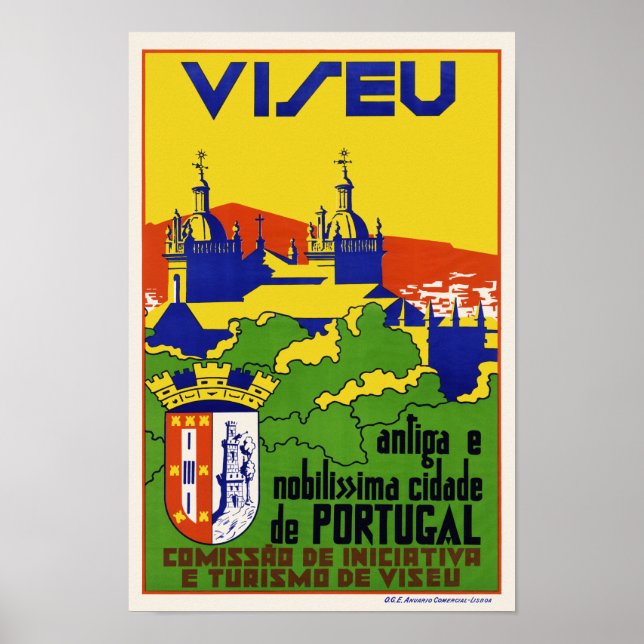 Póster Afiche de época de Viseu Portugal de 1934 (Frente)