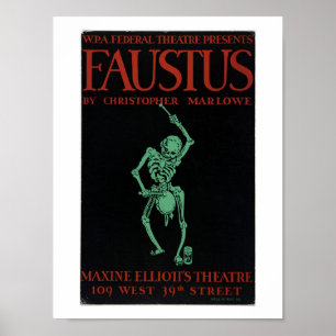 Póster Afiche de época del Médico Faustus de Marlowe