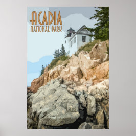 Póster Afiche de época del Parque Nacional Acadia