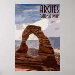 Póster Afiche de época del Parque Nacional Arches