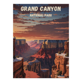 Póster Afiche de época del parque nacional del Gran Cañón