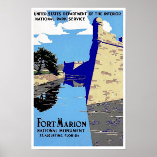 Póster Afiche de época del Parque Nacional Fort Marion