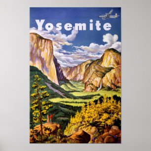Póster Afiche de época del Parque Nacional Yosemite