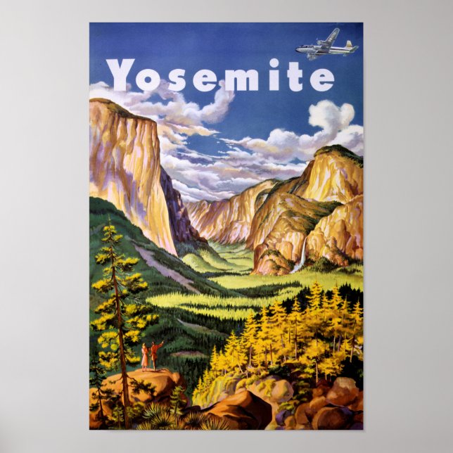 Póster Afiche de época del Parque Nacional Yosemite (Frente)
