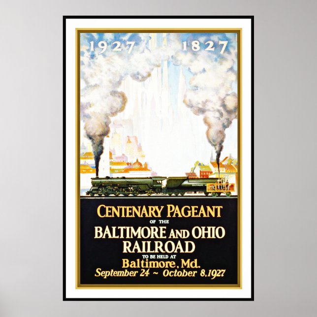 Póster Afiche de época Imprimir Baltimore Ferrocarril Gra (Frente)