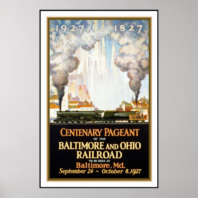 Póster Afiche de época Imprimir tren Baltimore (Frente)