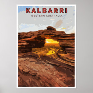 Póster Afiche de época - Kalbarri, Australia Occidental