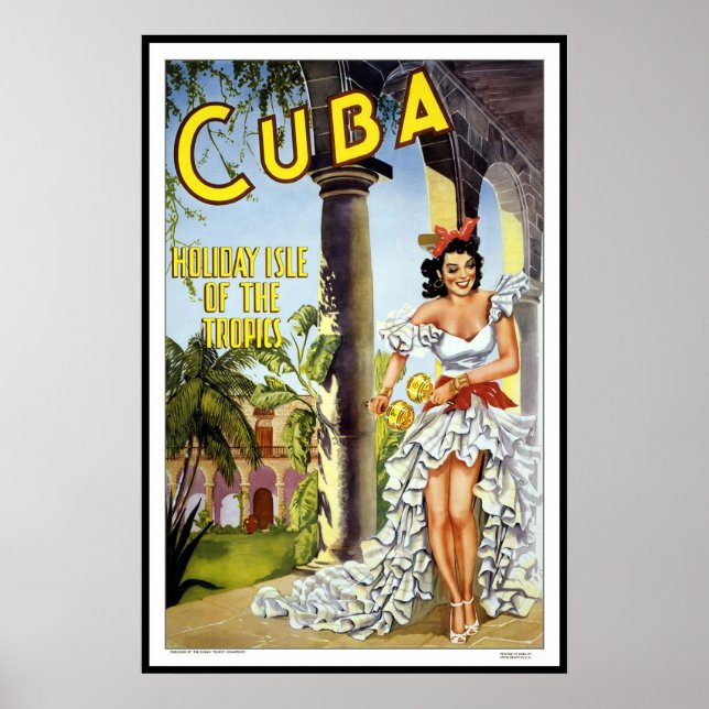 Póster Afiche de época para publicidad impresa en Cuba (Frente)
