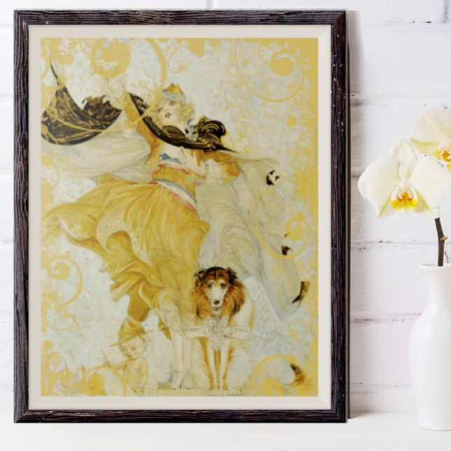 Póster Afiche de época Perro collie y Diva de la Moda (Subido por el creador)