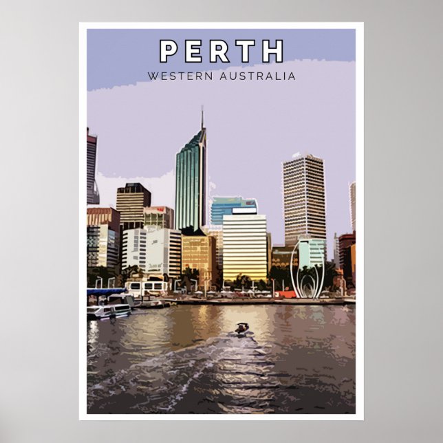 Póster Afiche de época - Perth, Australia Occidental (Frente)