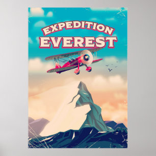 Póster Afiche de Expedición Everest Travel