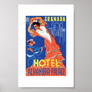 Póster Afiche de Granada Vintage