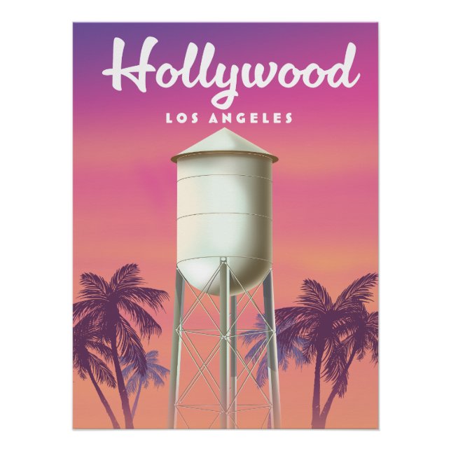 Póster Afiche de Hollywood Los Angeles Travel (Anverso)
