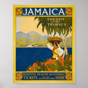 Póster Afiche de Jamaica Vintage