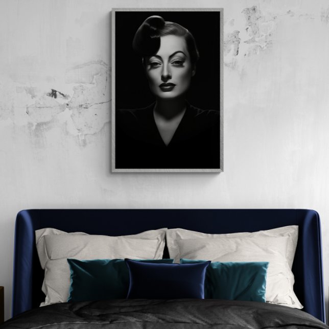 Póster Afiche de Joan Crawford en blanco y negro, viejo (Subido por el creador)