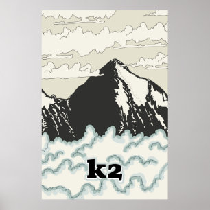 Póster Afiche de K2 Mountain Travel