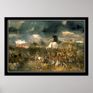 Póster Afiche de la batalla de Waterloo Vintage