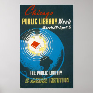 Póster Afiche de la Biblioteca Pública