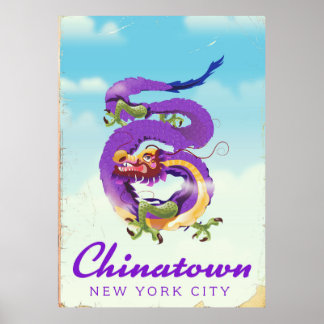 Póster Afiche de la ciudad de Nueva York de Chinatown