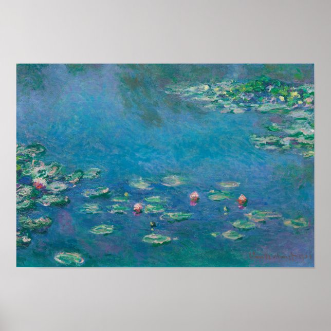 Póster Afiche de la cosecha de agua de Monet (Frente)