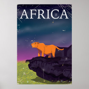 Póster Afiche de la cosecha de gato grande africano