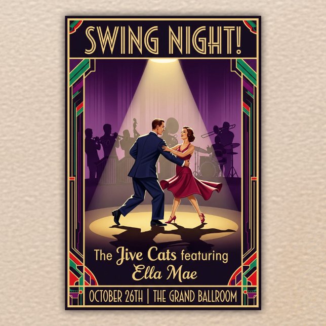 Póster Afiche de la cosecha de Jive Cats Swing Night Vint (Subido por el creador)