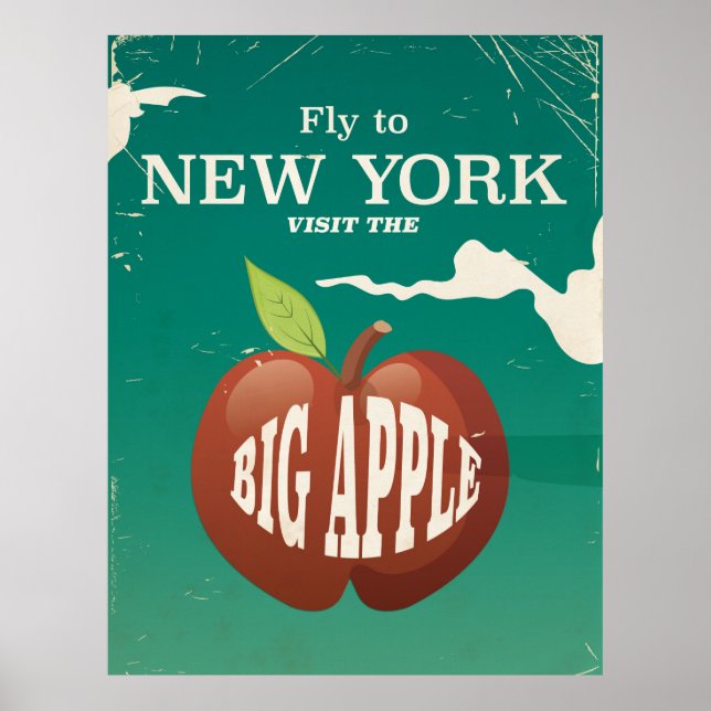 Póster Afiche de la cosecha de manzanas de Nueva York (Frente)