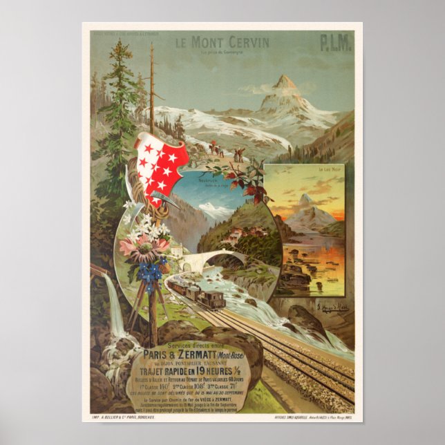 Póster Afiche de la cosecha de Mont Cervin Matterhorn 189 (Frente)