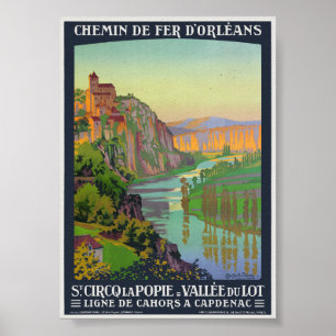 Póster Afiche de la cosecha de Saint-Cirq-Lapopie de 1914
