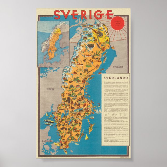 Póster Afiche de la cosecha de Suecia de 1931 (Frente)