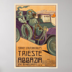 Póster Afiche de la cosecha de Trieste Abbazia Italy 1911